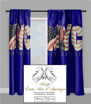 Motif tissu bleu marine USA rideau housse couette voilage Fabrics blue pattern drapes duvet cover