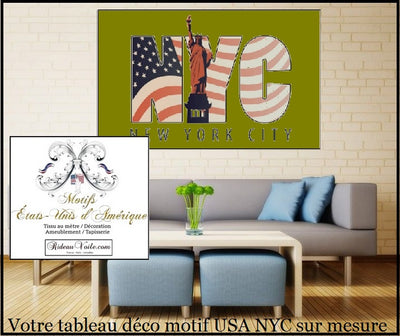 Tissu mètre motif USA Etats-unis d'Amérique Drapeau Américain Rayures Étoiles rideaux couette