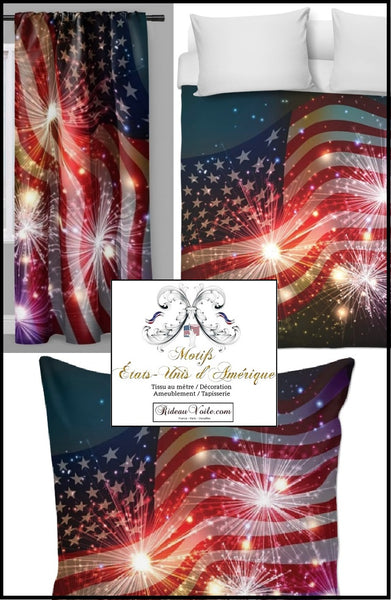 Tissu drapeau USA motif imprimé ameublement rideaux couette voilage ameublement