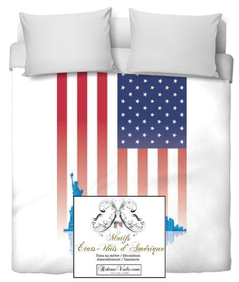 Tissu Liberty Enlightening the World USA motif rideaux couette voilage ignifugé occultant