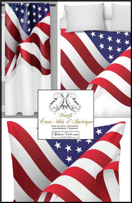 Tissu motif drapeau imprimé World USA motif rideaux couette voilage ignifugé occultant