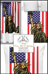 Tissu motif drapeau imprimé Statue Liberté USA motif rideaux couette voilage ignifugé occultant