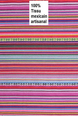 tissu ameublement décoration mexicain rayures rose au mètre rideau