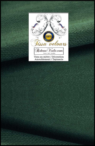 Tissu Velours vert éditeur textile ameublement tapisserie au mètre rideau sur mesure