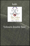 Studio d'architecte décoratrice d'intérieur Paris Society décoration aménagement Textile éditeur tissu Velours double face vert gris taupe. Polyester Ignifugé M1 mètre. Rideau sur mesure projet rénovation ameublement haut de gamme résidentiel.