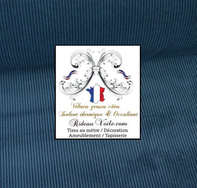 Tissu velours bleu isolation rideau Occultant ignifugé thermique Acoustique mètre