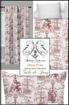 Tissu ameublement Toile de Jouy motif Marin au mètre rouge