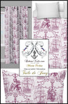 Tissu ameublement Toile de Jouy motif Marin au mètre fushia ømløs mønster med tessuto francese tappezzeria stile marino stof marine patroon boot.