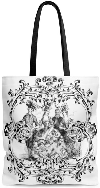 Toile Sac à main épaule cabas cuir motif Empire Toile de Jouy