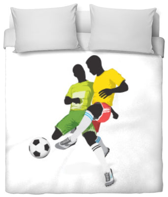 Tissu au mètre motif imprimé Football ballon footballeur sport rideau coussin couette