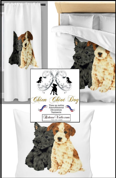 Rideau housse de couette motif Chien chiots tissu mètre Pets Dog curtain fabrics drapes duvet cover