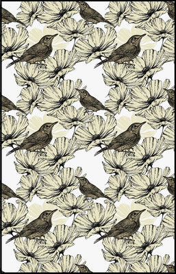 Motifs imprimés oiseaux tissus à fleurs au mètre rideau linge de maison couette
