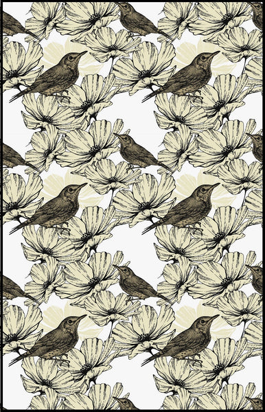 Motifs imprimés oiseaux tissus à fleurs au mètre rideau linge de maison couette