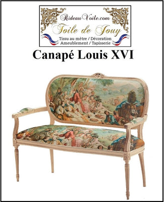 Boutique Canapé Louis XVI tapissier 2 places bois être meuble de style tapisserie personnalisé