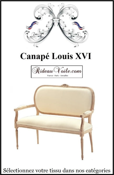 Boutique Canapé Louis XVI tapissier 2 places bois être meuble de style tapisserie personnalisé