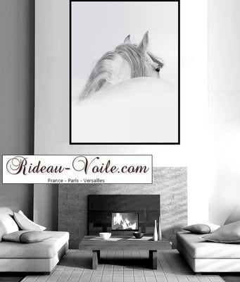 Motif imprimé dos cheval blanc tissu ameublement mètre rideau couette coussin
