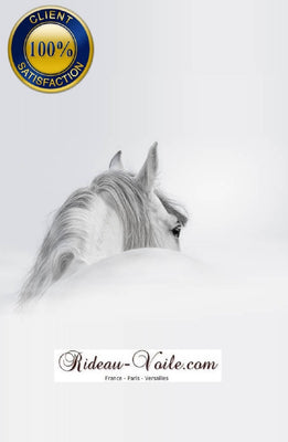 Motif imprimé dos cheval blanc tissu ameublement mètre rideau couette coussin
