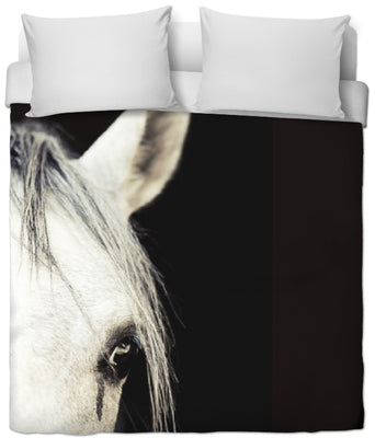 Motif tête de cheval blanc tissu au mètre rideau housse couette coussin couverture