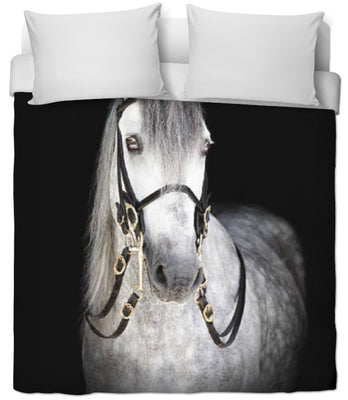 Motif imprimé Beau cheval blanc tissu ameublement mètre rideau couette coussin
