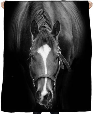 Tissu au mètre motif imprimé cheval noir rideau housse couette coussin couverture
