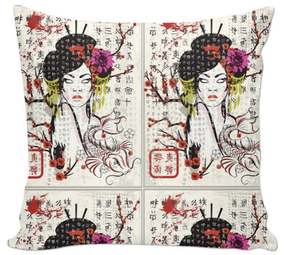 Tissu visage femme Asiatique motif Chinois imprimé rideau couette fabrics upholstery Asia drapes