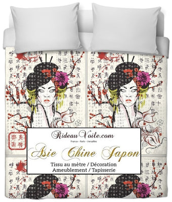 Tissu femme Asiatique motif imprimé rideau couette fabrics upholstery Asia drapes