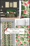 Déco ameublement Tropical Exotique fleur tissu au mètre motif feuille 