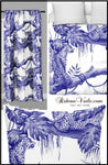 Motif animal jungle Toile de Jouy tissu au mètre tapisserie déco rideau couette bleu