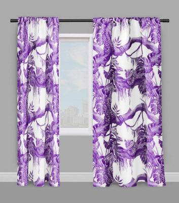 Toile de Jouy Animal jungle tissu au mètre tapisserie déco rideau violet couette