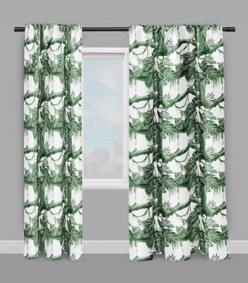 Motif vert exotique tropical jungle animal tissu tapisserie décoration au mètre