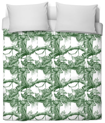 Motif vert exotique tropical jungle animal tissu tapisserie décoration au mètre