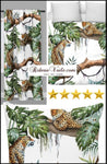 Motif ambiance exotique tropical jungle animal tissu tapisserie décoration au mètre