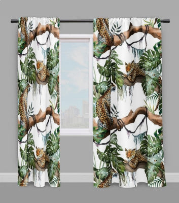 Motif ambiance exotique tropical jungle animal tissu tapisserie décoration au mètre