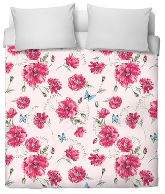 Tissu au mètre rose motif à fleurs rideau couette coussin siège