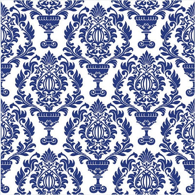 Tissu style Empire Baroque Damask bleu au mètre rideau coussin fleur fleuri