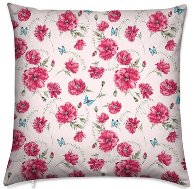 Tissu au mètre rose motif à fleurs rideau couette coussin