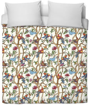 Rideau coussin couette motifs imprimés oiseaux tissus à fleurs au mètre