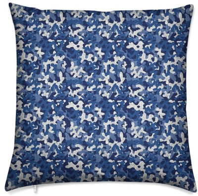 Tissu ameublement mètre motif design camouflage bleu couette rideau voilage