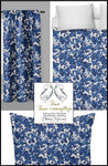 Tissu ameublement mètre motif design camouflage bleu couette rideau voilage