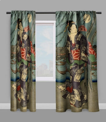 Tissu mètre imprimé couette Estampe Japonaise motif femme Geisha fabric upholstery meter