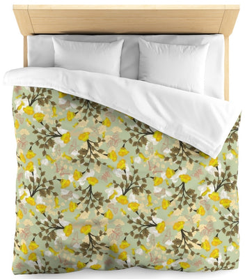 Tissu fleuri au mètre imprimé petites fleurs jaune rideau coussin couette floral