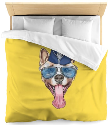 Tissu au mètre imprimé motif animal chien dog jaune rideau couette coussin