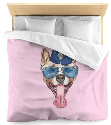Tissu au mètre imprimé rose motif animal chien dog rideau couette coussin