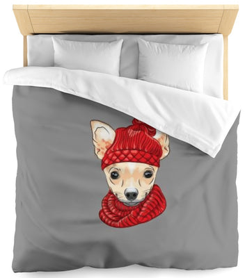 Motif chien tissu au mètre imprimé Chihuahua bonnet rouge rideau couette coussin