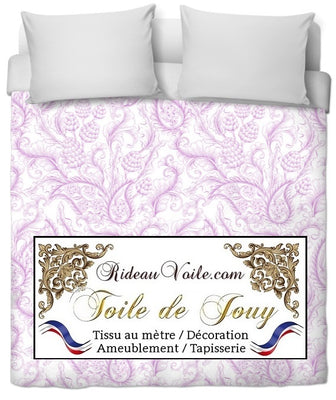 Boutique Toile de Jouy violet tissu au mètre motif cachemire Paisley