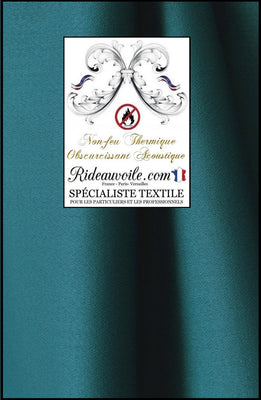 Tissu grande largeur 140 cm ameublement bleu au mètre doublure isolant thermique phonique rideau occultant, ignifugé, non feu. Confection Architecte intérieur tapissier décoratrice luxe éditeur boutique en ligne décoration. Paris, Versailles, France.