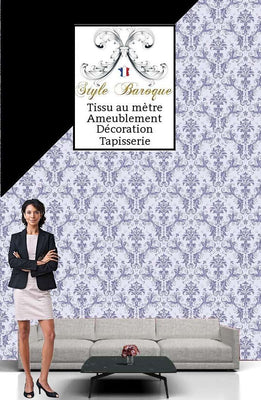 Tissus ameublement Baroque Damas mètre rideaux tessuto tende barocco barockt Rido Stoff