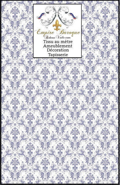 Tissus ameublement Baroque Damas bleu mètre rideaux French baroque pattern fabrics