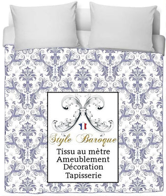 Tissus ameublement Baroque Damas bleu mètre rideaux French baroque pattern fabrics