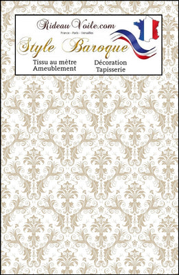Rideaux voilages tissus mètre ameublement tapisserie satin soie jacquard motif Baroque Damas